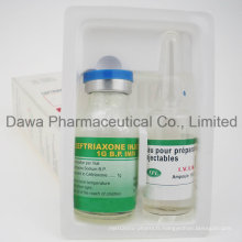 Injection de sodium de Ceftriaxone antibiotique pour l&#39;infection bactérienne